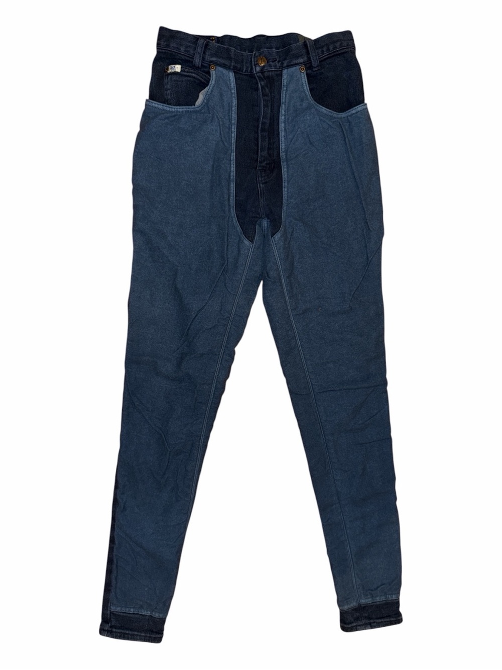 Vintage Miller Two-Tone High-Waist Western Chaps Denim Jeans